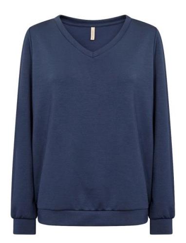 Sc-Banu Tops Sweatshirts & Hoodies Sweatshirts Blue Soyaconcept