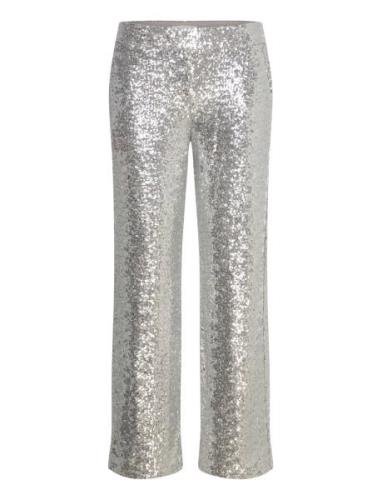 Melodiepw Pa Bottoms Trousers Straight Leg Silver Part Two