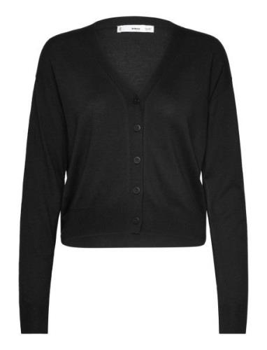 Button Knit Cardigan Tops Knitwear Cardigans Black Mango