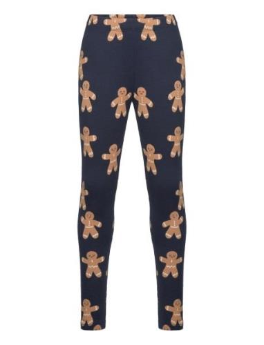 Leggings Gingerbread Aop Bottoms Leggings Navy Lindex