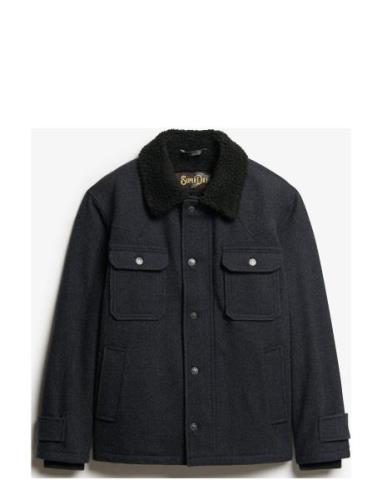 Merchant Wool Chore Jacket Uldjakke Jakke Navy Superdry