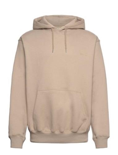 Wbpacs Base Hoodie Tops Sweatshirts & Hoodies Hoodies Beige Woodbird