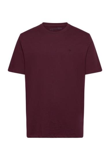 Essential Regular Fit Logo T-Shirt Tops T-Kortærmet Skjorte Burgundy S...