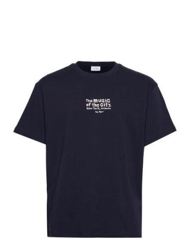 Luca T-Shirt Tops T-Kortærmet Skjorte Navy Les Deux