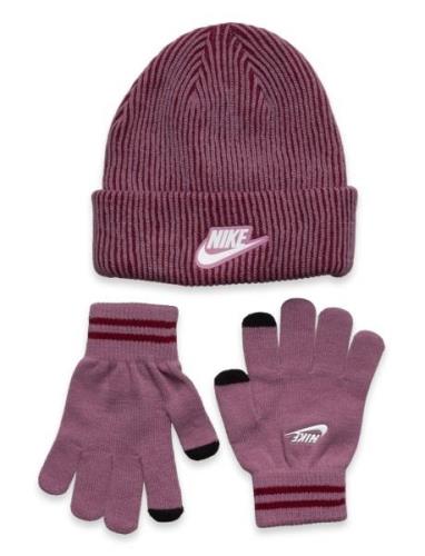 Nike Plush Gifting Peak Beanie Set Sport Headwear Hats Beanie Pink Nik...