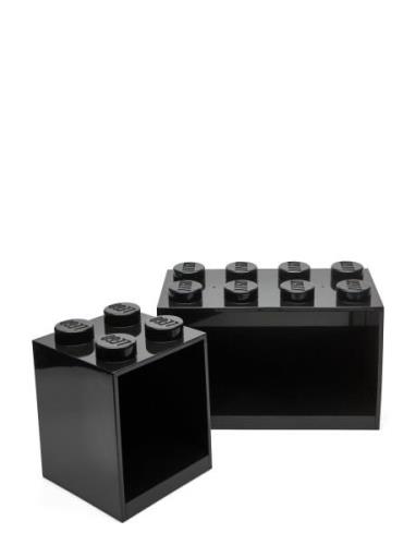 Lego Brick Shelf 4+8 Set Home Kids Decor Furniture Shelves Black LEGO ...