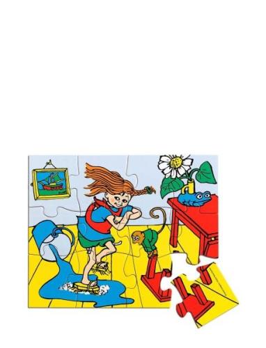 Pippi Träpussel, 12 Bitar Toys Puzzles And Games Puzzles Wooden Puzzle...