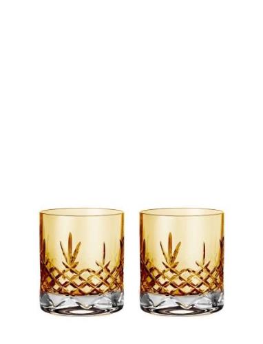 Crispy Citrine Lowball - 2 Pcs Home Tableware Glass Whiskey & Cognac G...