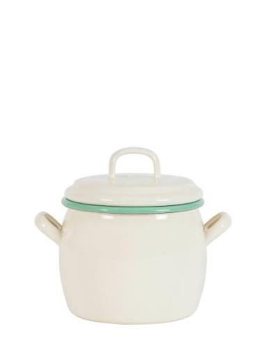 Bellied Pot With Lid 0,7 L Home Kitchen Pots & Pans Saucepans Cream Ko...