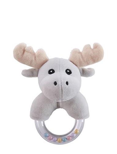 Rattle Moose Edvin Toys Baby Toys Rattles Grey Kid's Concept