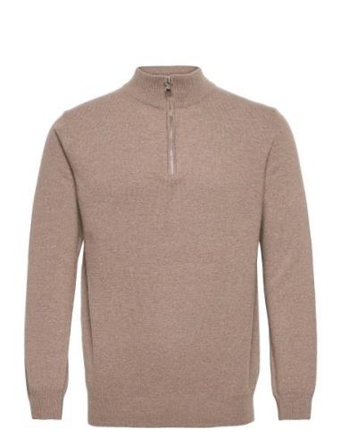 Patton Half Zip Designers Knitwear Half Zip Jumpers Beige Oscar Jacobs...