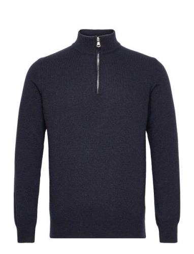 Patton Half Zip Designers Knitwear Half Zip Jumpers Navy Oscar Jacobso...