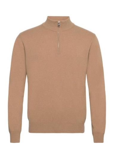 Patton Half Zip Designers Knitwear Half Zip Jumpers Brown Oscar Jacobs...