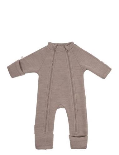 Jumpsuit Outerwear Fleece Outerwear Fleece Coveralls Brown Smallstuff