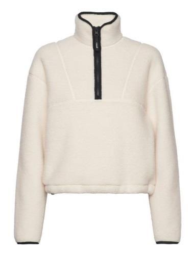 Pile Half Zip Tops Sweatshirts & Hoodies Fleeces & Midlayers White Cas...