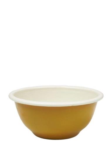 Enamel Bowl - Ochre - 2 Pcs Home Meal Time Plates & Bowls Bowls Yellow...