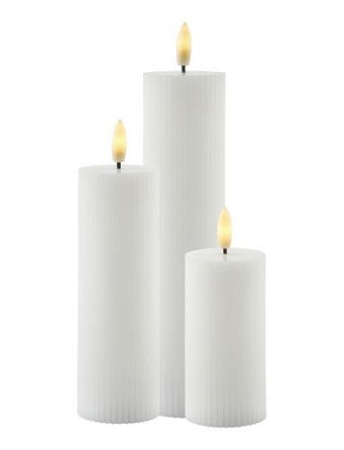 Smilla 3 Stk Sæt Genopladelig Home Decoration Candles Led Candles Whit...