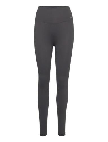 Shadow Grey Ribbed Seamless Tights Sport Running-training Tights Seaml...