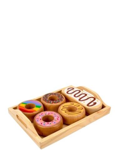 Doughnuts In Tray, 100 % Fsc Wood Toys Toy Kitchen & Accessories Toy F...