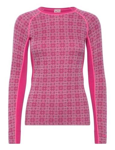 Rose Light Ls Sport Base Layer Tops Pink Kari Traa