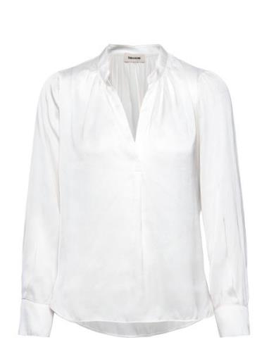 Tink Satin Perm Designers Blouses Long-sleeved White Zadig & Voltaire