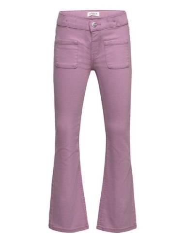 Trousers Flare Twill Stretch F Bottoms Jeans Bootcut Jeans Purple Lind...