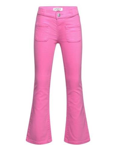 Trousers Flare Twill Stretch F Bottoms Jeans Bootcut Jeans Pink Lindex