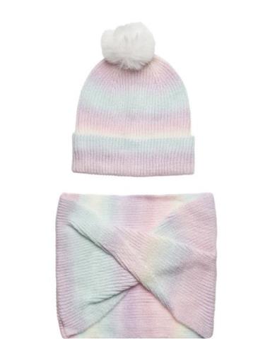 Knitted Rainbow Set Beanie Sca Accessories Headwear Hats Winter Hats M...