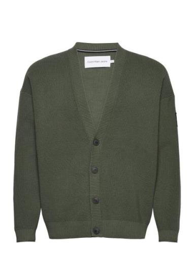 Badge Skater Cardigan Tops Knitwear Cardigans Green Calvin Klein Jeans