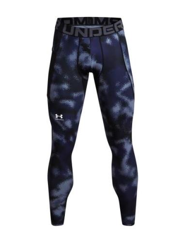 Ua Hg Armour Printed Lgs Sport Running-training Tights Blue Under Armo...