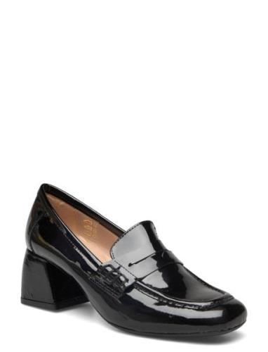 Loafer Shoes Heels Heeled Loafers Black ANGULUS