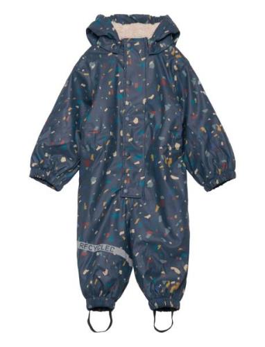 Pu Aop Rain Suit Teddy Rec Outerwear Coveralls Rainwear Coveralls Blue...