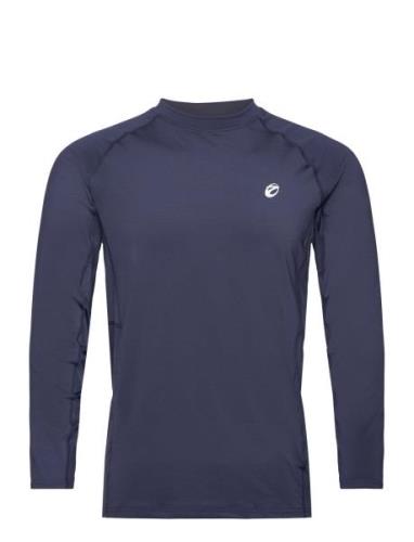 Men L/S Baselayer Sport Base Layer Tops Navy ZEBDIA