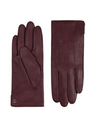 Carla Accessories Gloves Finger Gloves Burgundy Kessler