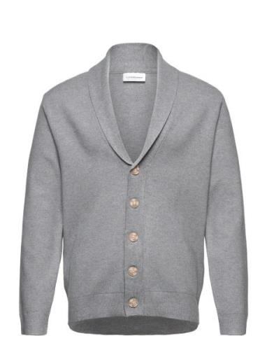 Ecovero Shawl Collar Cardigan Tops Knitwear Cardigans Grey Lindbergh