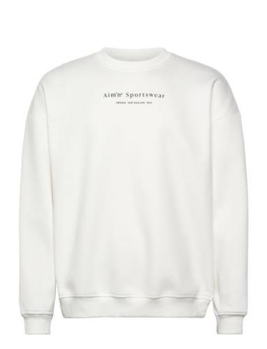 Serif Sweatshirt Sport Sweatshirts & Hoodies Sweatshirts White Aim´n