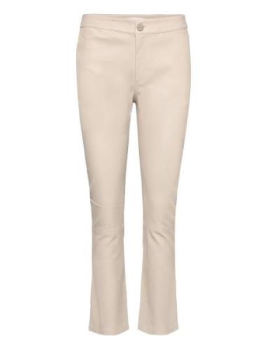 2Nd Leya - Stretch Leather Bottoms Trousers Capri Trousers Beige 2NDDA...