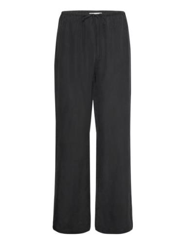 Rodebjer Lunara Twill Designers Trousers Wide Leg Black RODEBJER