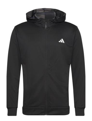 Adidas Train Essentials Camo Full Zip Hoodie Sport Sport Clothing Spor...