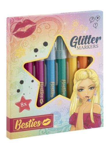 Glitterpennor 8-P Toys Creativity Drawing & Crafts Drawing Coloured Pe...