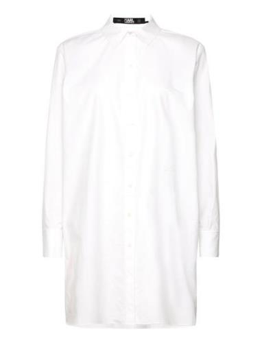 Embroidered Logo Tunic Designers Shirts Long-sleeved White Karl Lagerf...