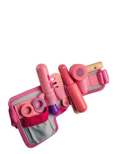 Wooden Hairdresser Set With Belt Toys Role Play Toy Tools Pink Magni T...