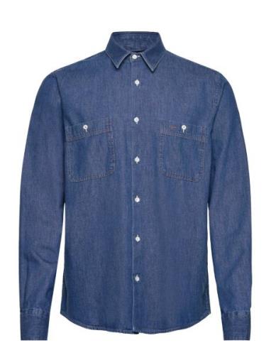 Mmggibson Denim Spring Shirt Tops Shirts Denim Shirts Blue Mos Mosh Ga...