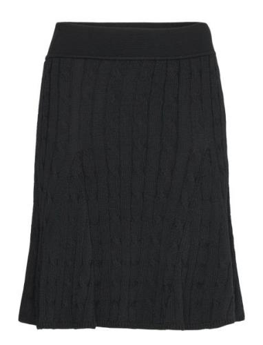 Cable-Knit A-Line Skirt Skirts Knee-length & Midi Skirts Black Polo Ra...