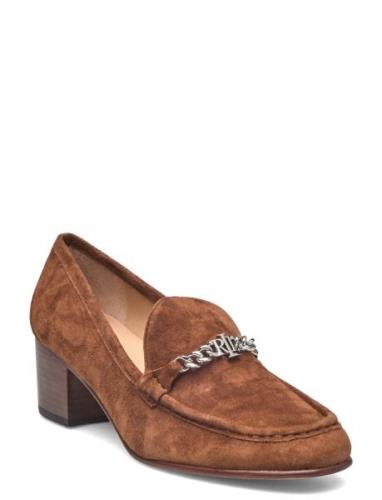 Winslet Suede Pump Shoes Heels Heeled Loafers Brown Lauren Ralph Laure...