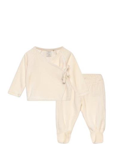 Set Cardigan Trousers Velour N Sets Sets With Long-sleeved T-shirt Bei...