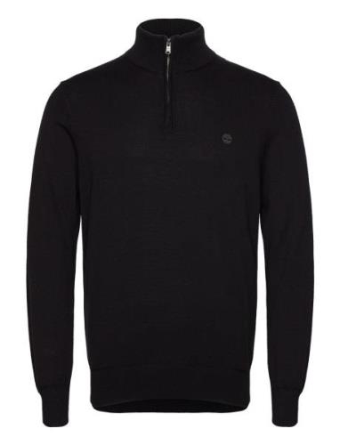 Cotton Yd 1/4 Zip Sweater Designers Knitwear Half Zip Jumpers Black Ti...