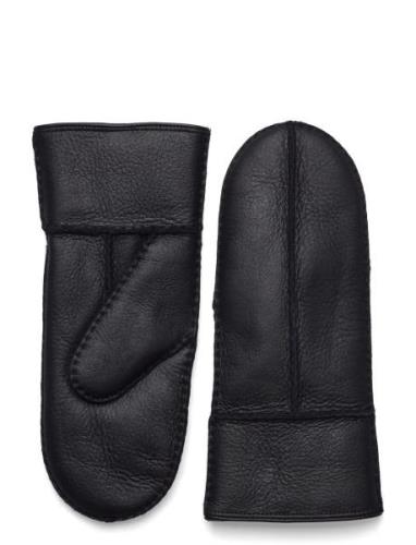 Leather Shearling Mittens Accessories Gloves Thumb Gloves Black GANT