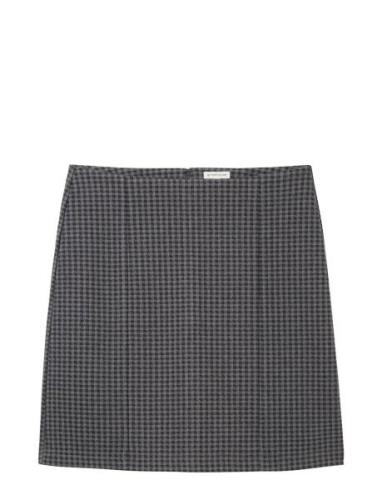 Cosy Checked Skirt Skirts Knee-length & Midi Skirts Grey Tom Tailor