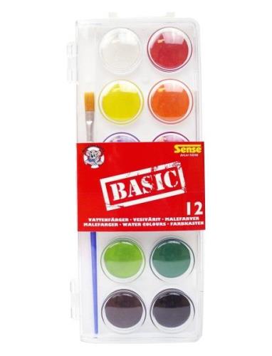 Vattenfärg 12P Basic Toys Creativity Drawing & Crafts Drawing Coloured...